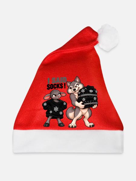 Schwarzes Schaf – Strickhumor – Socken - Weihnachtsmütze - Rot