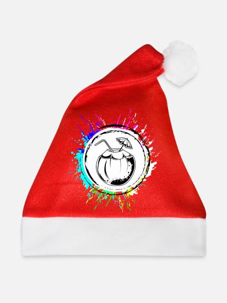 Kokos Icon Symbol - Weihnachtsmütze - Rot - Vorne