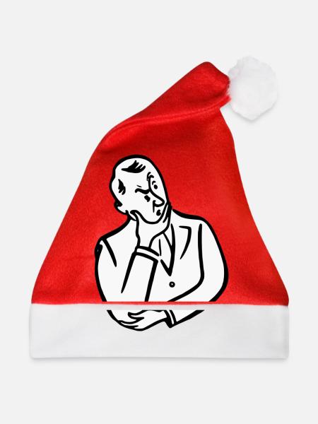 Nachdenklich - Weihnachtsmütze - Rot - Vorne
