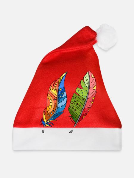 Feder - Weihnachtsmütze - Rot