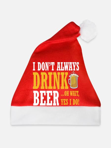 Humorvolles Bier-Spruchdesign für Geselligkeit - Weihnachtsmütze - Rot - Vorne