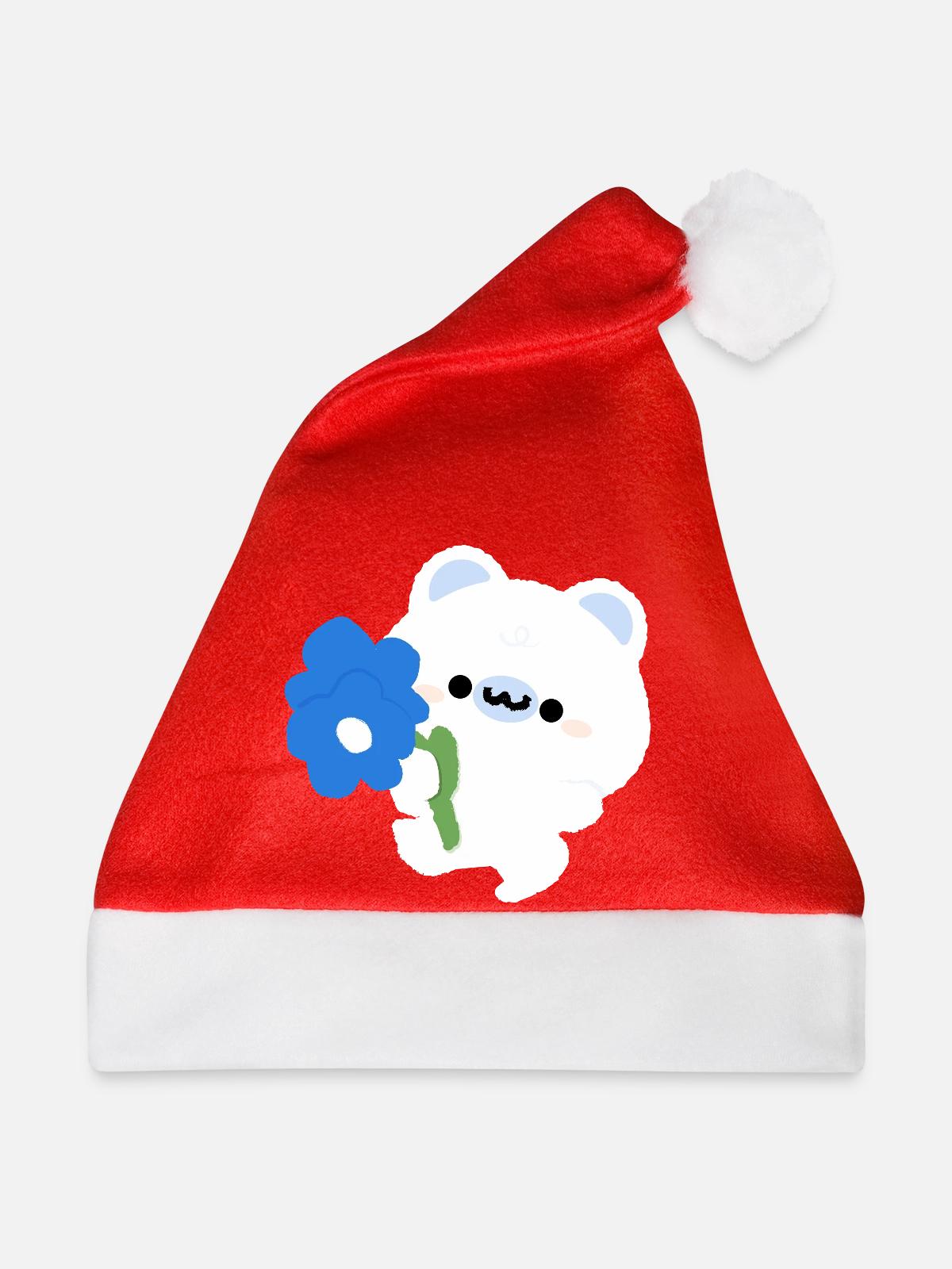 Romantischer Eisbär - Weihnachtsmütze - Rot - Vorne
