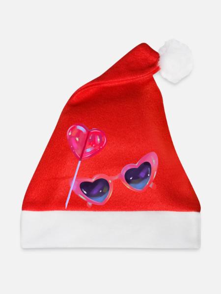 Lollipop Herz Liebe Design - Weihnachtsmütze - Rot