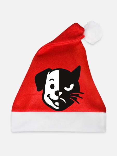 Hund Katze Dualität YinYang - Weihnachtsmütze - Rot