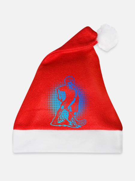 Einfach Floorball zeitloses Design - Weihnachtsmütze - Rot