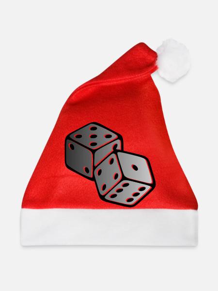 Würfel - Weihnachtsmütze - Rot