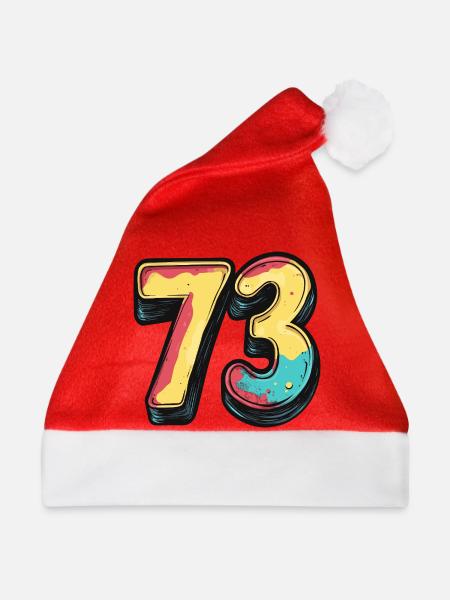 73 Zahl Bunt - Weihnachtsmütze - Rot