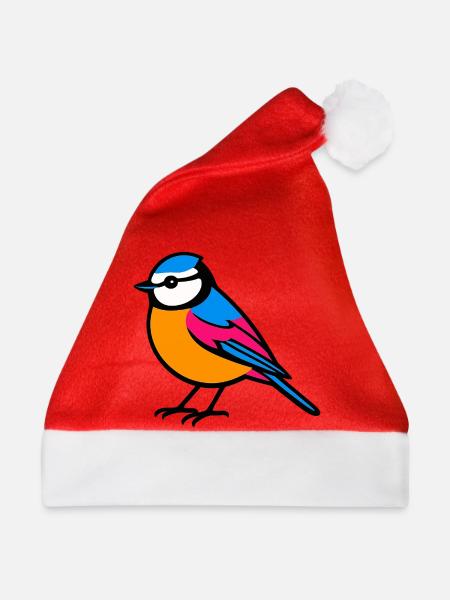 Blue Flat Design Minimalistisch - Weihnachtsmütze - Rot