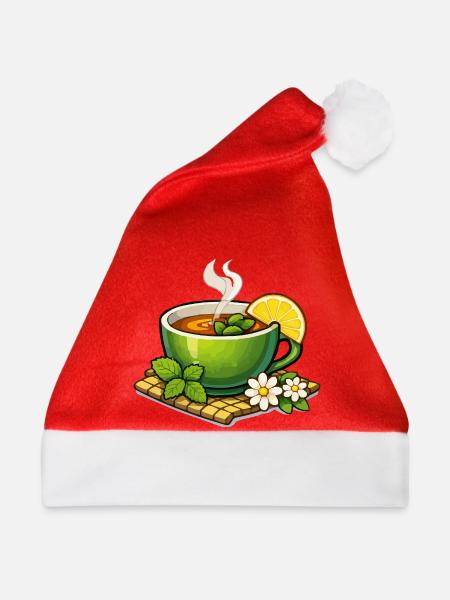 Grüner Kräutertee mit Zitrus - Weihnachtsmütze - Rot