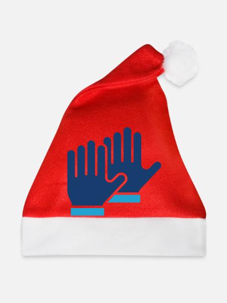 Sicherheitshandschuhe Schutzlinie-Symbol - Weihnachtsmütze - Rot