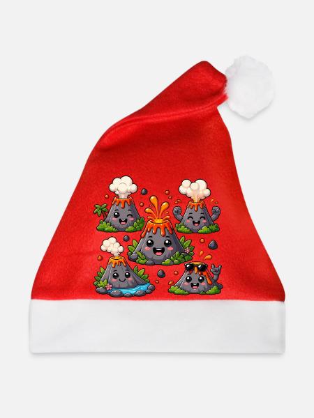 Lustige Vulkane mit Lavafreuden - Weihnachtsmütze - Rot