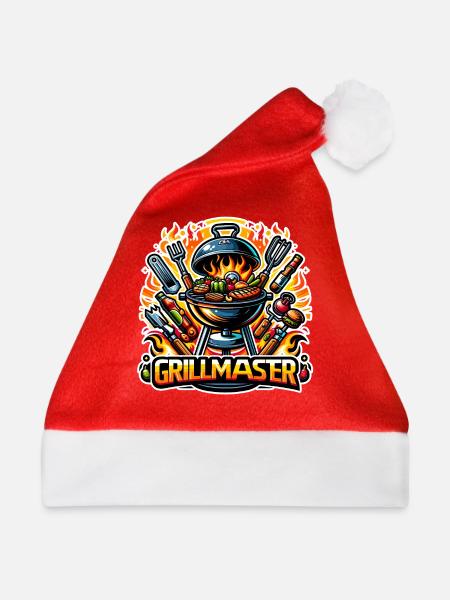 GrillMaster - Grill Illustration - Weihnachtsmütze - Rot