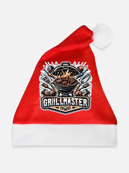GrillMaster - Grill Illustration - Weihnachtsmütze - Rot