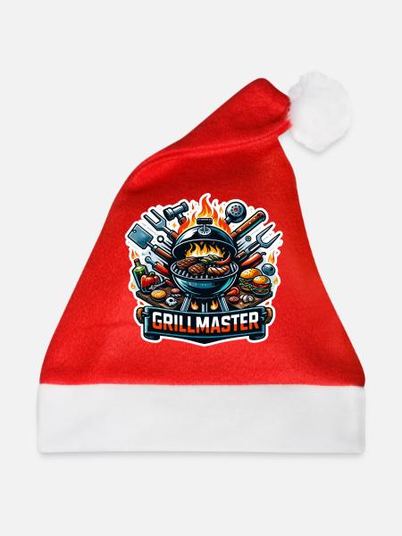 GrillMaster - Grill Illustration - Weihnachtsmütze - Rot