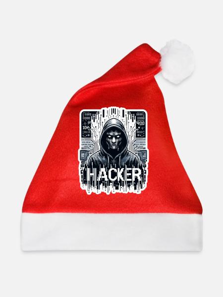 Hacker - Illustration - Weihnachtsmütze - Rot
