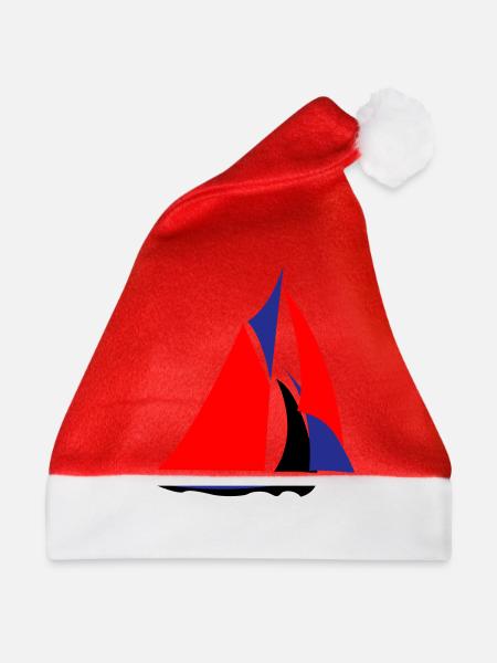 Französisches Segelboot - Weihnachtsmütze - Rot