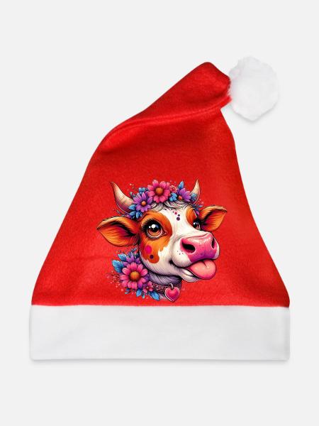 Kuh - Weihnachtsmütze - Rot