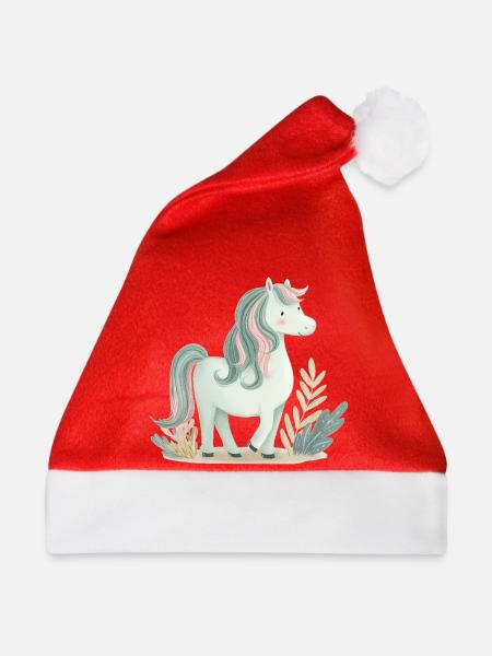 Niedliches Pony Pferd - Weihnachtsmütze - Rot