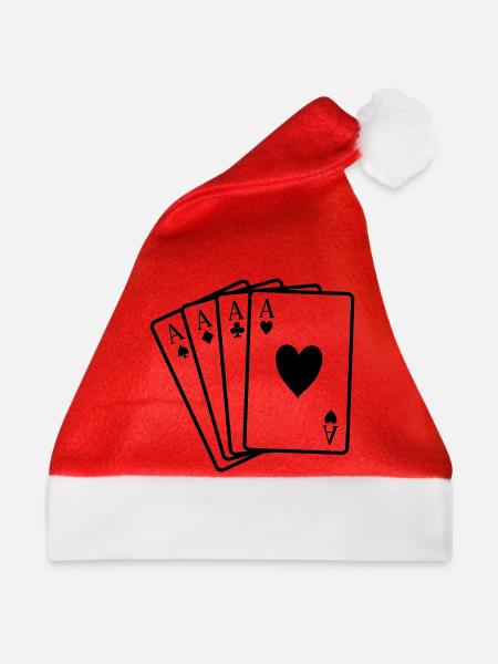 Pokerkarten - Weihnachtsmütze - Rot