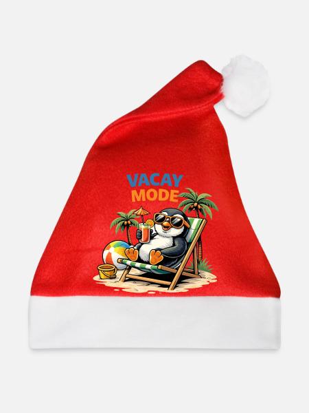 Vacay Mode Penguin Beach - Weihnachtsmütze - Rot