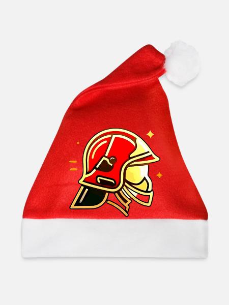 Feuerwehrhelm - Weihnachtsmütze - Rot