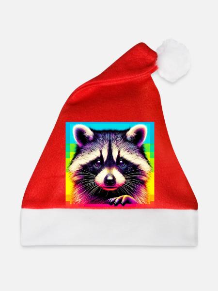 Waschbär - Weihnachtsmütze - Rot