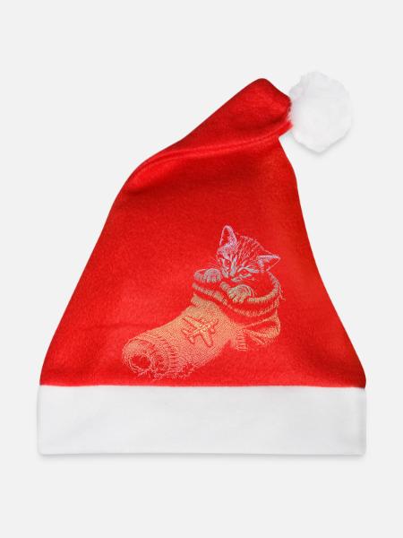 Katzenbaby - Weihnachtsmütze - Rot
