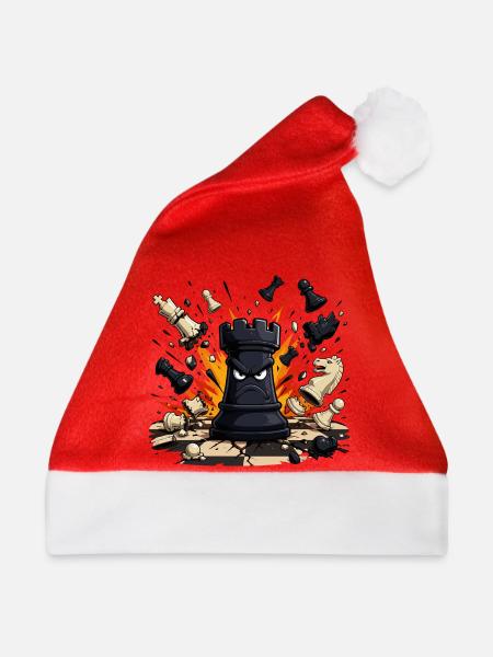 Wütender Turm im Schachkampf - Weihnachtsmütze - Rot