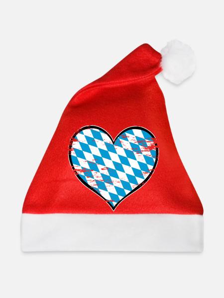 Bayern Herzflagge used - Weihnachtsmütze - Rot