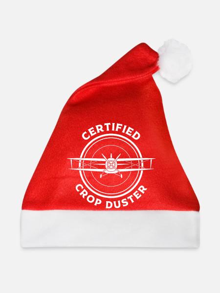 Crop Duster Flugzeug Pilot Geschenk - Weihnachtsmütze - Rot - Vorne