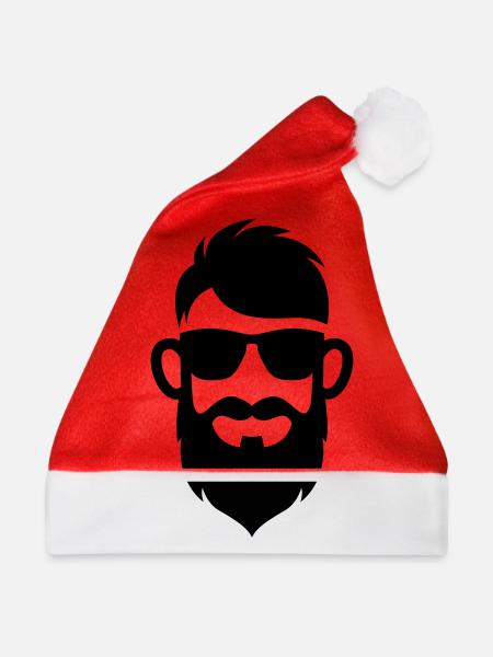 Gesicht bart symbol - Weihnachtsmütze - Rot