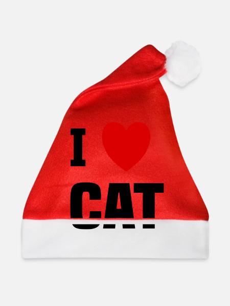 liebe Katze - Weihnachtsmütze - Rot