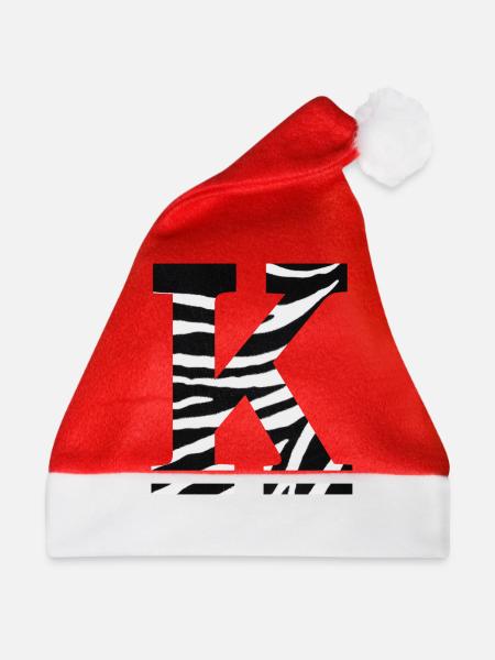 Buchstabe k Zebra - Weihnachtsmütze - Rot