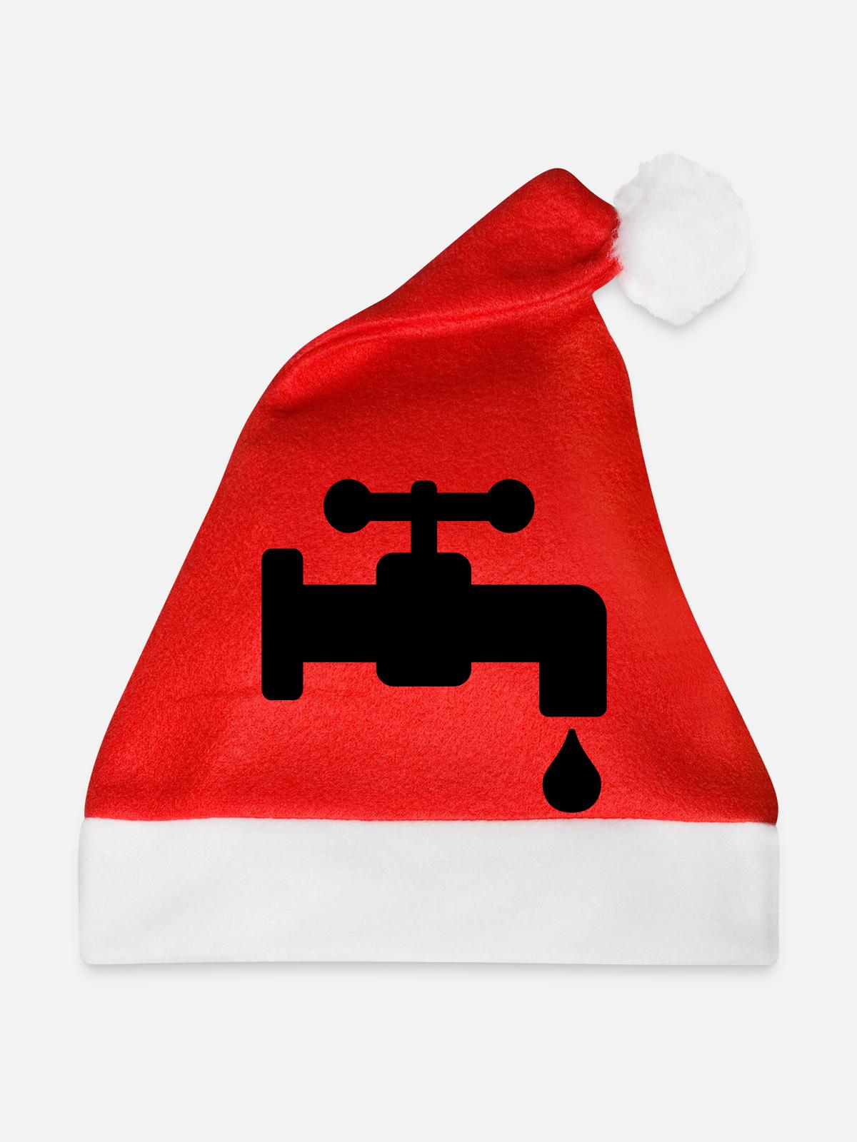 Wasserhahn undicht - Weihnachtsmütze - Rot - Vorne