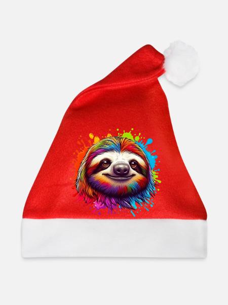 Faultier - Weihnachtsmütze - Rot
