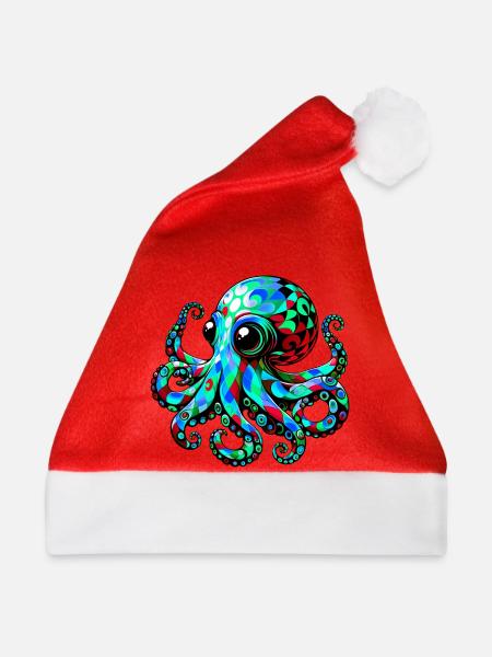 Krake - Weihnachtsmütze - Rot