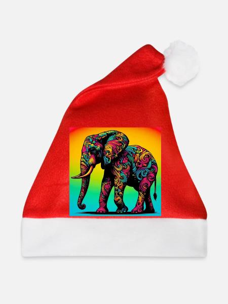 Elefant - Weihnachtsmütze - Rot