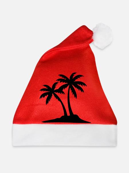 Insel Palmen Symbol - Weihnachtsmütze - Rot