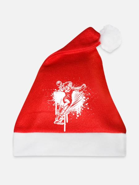 Handball Motiv mit Wiedererkennungswert fuer - Weihnachtsmütze - Rot - Vorne