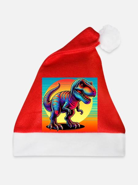Dinosaurier - Weihnachtsmütze - Rot
