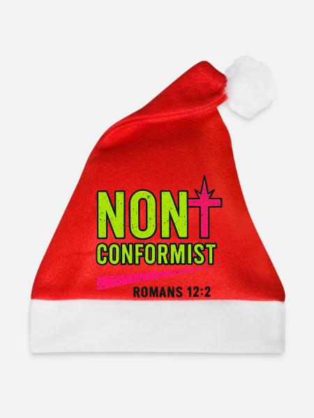 Christliche Popkunst Römer 12:2 Neon-Design - Weihnachtsmütze - Rot