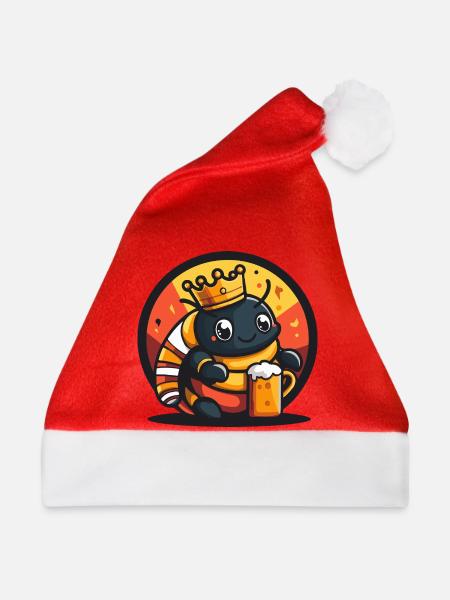 Wurm Bier Lustig - Weihnachtsmütze - Rot