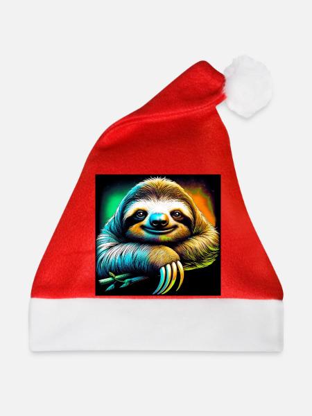 Faultier - Weihnachtsmütze - Rot