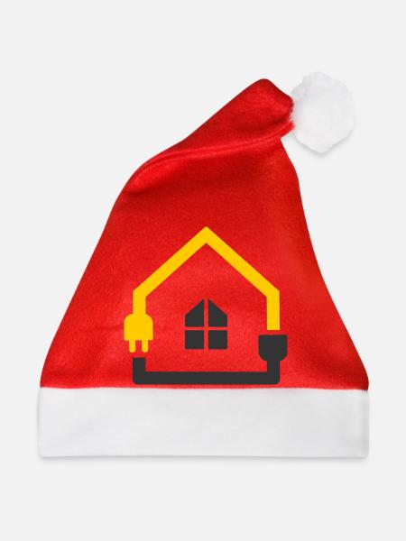 Elektriker Haus Steckdose Smart Home - Weihnachtsmütze - Rot