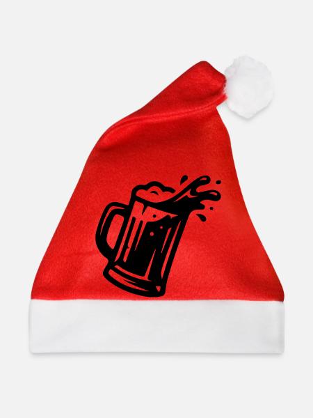 Bierglas Symbol Weizenbier - Weihnachtsmütze - Rot