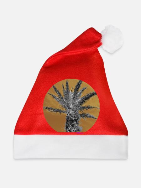 Retro-Handfläche - Weihnachtsmütze - Rot