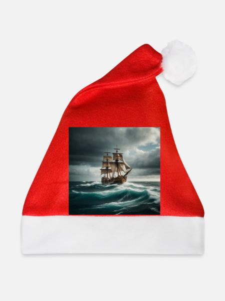 Piratenschiff - Weihnachtsmütze - Rot