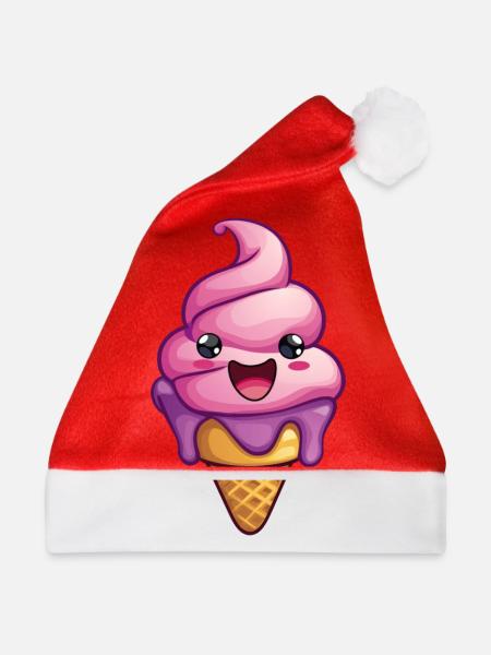 Lächelnde Eiskreation - Weihnachtsmütze - Rot