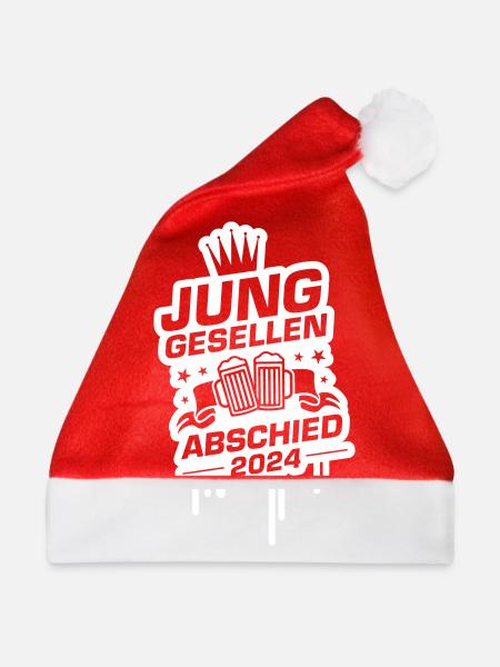 Junggesellen Abschied 2024 - Weihnachtsmütze - Rot