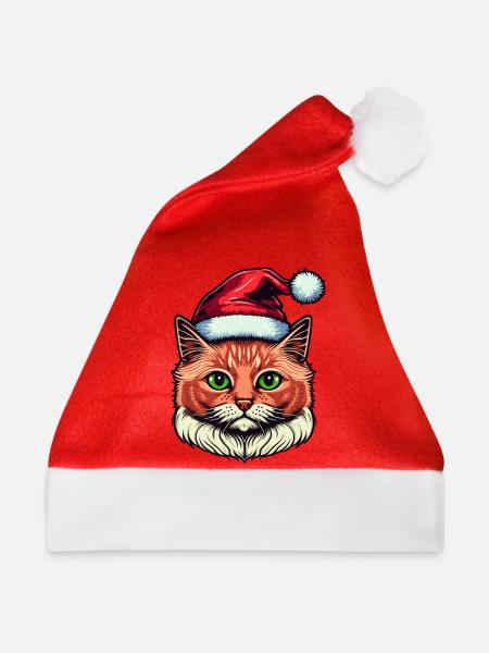 Schönes Weihnachtskatzendesign, ein ausgezeichnetes - Weihnachtsmütze - Rot